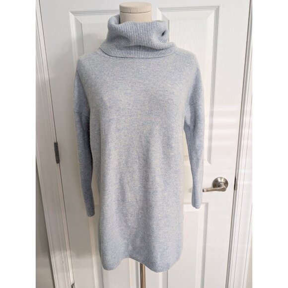L.L. Bean Women's Size XS/S Respun Cashmere Turtleneck Tunic Sweater Blue - Picture 1 of 11